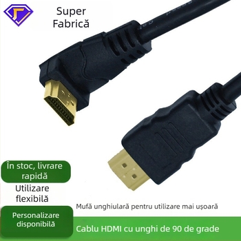 Cablu HDMI cu unghi de 90° pentru TV, PC și monitor – cablu de date 4K, înaltă definiție
