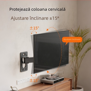 Suport universal pentru TV și monitor LCD, montat pe perete, rotativ și extensibil