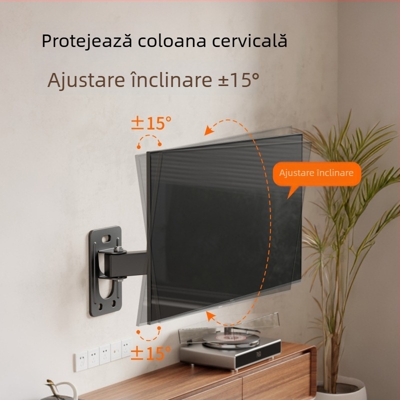 Suport universal pentru TV și monitor LCD, montat pe perete, rotativ și extensibil