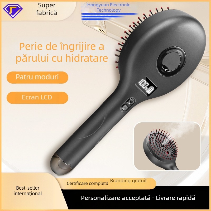 Pieptene electric pentru masaj de uz casnic, terapie cu lumină roșie pentru îngrijirea scalpului, căciulă pentru creșterea părului, spray de atomizare a uleiurilor esențiale și dispozitiv vibrațional pentru scalp