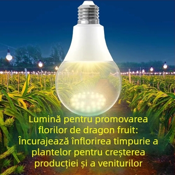 Lumină LED pentru creșterea plantelor, spectru complet, kit exterior rezistent la apă pentru iluminare dragon fruit