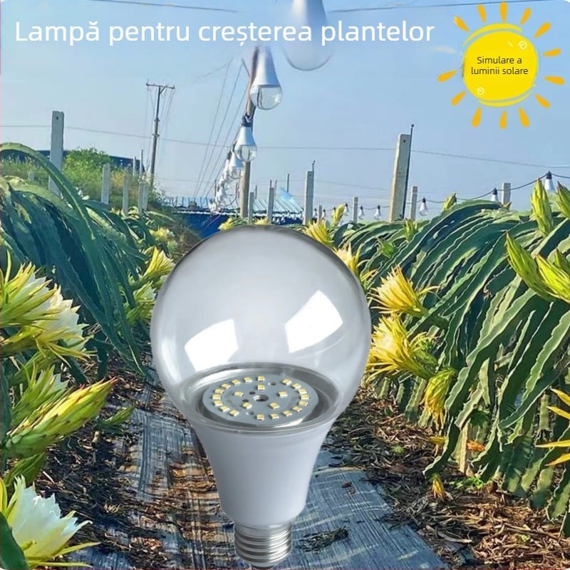 Lumină LED pentru creșterea plantelor, spectru complet, kit exterior rezistent la apă pentru iluminare dragon fruit