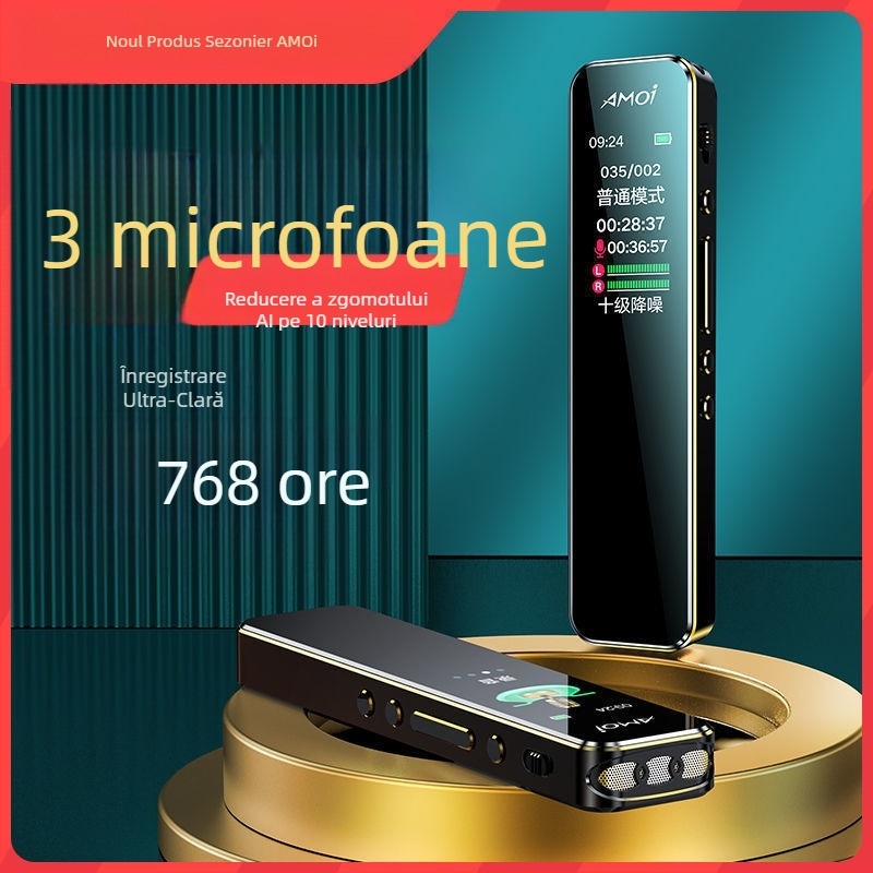 Dictafon digital HD, autonomie foarte mare, pentru elevi și cursuri, transcriere în text