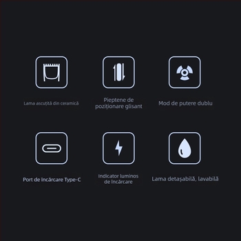 Mașină de tuns păr electrică – profesională, reîncărcabilă, lamă din titan, cap detașabil și lavabil, potrivită pentru uz casnic și în saloane de coafură