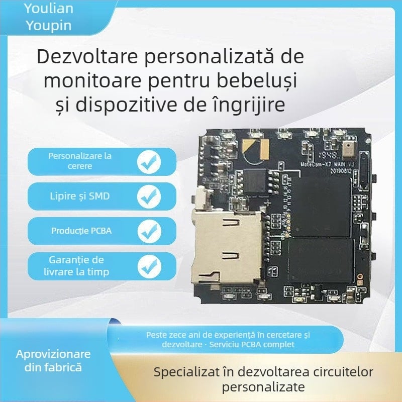Placă PCBA pentru monitor de bebeluși și soluție de supraveghere cu cameră pentru îngrijire bebeluși, vârstnici și animale de companie