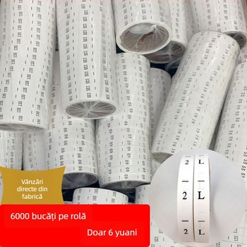 Etichetă de mărime pentru haine de copii — etichetă din hârtie și material textil, etichetă cu cod de spălare, etichetă universală pentru haine, etichetă cu număr de identificare digital, en-gros