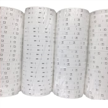 Etichetă de mărime pentru haine de copii — etichetă din hârtie și material textil, etichetă cu cod de spălare, etichetă universală pentru haine, etichetă cu număr de identificare digital, en-gros
