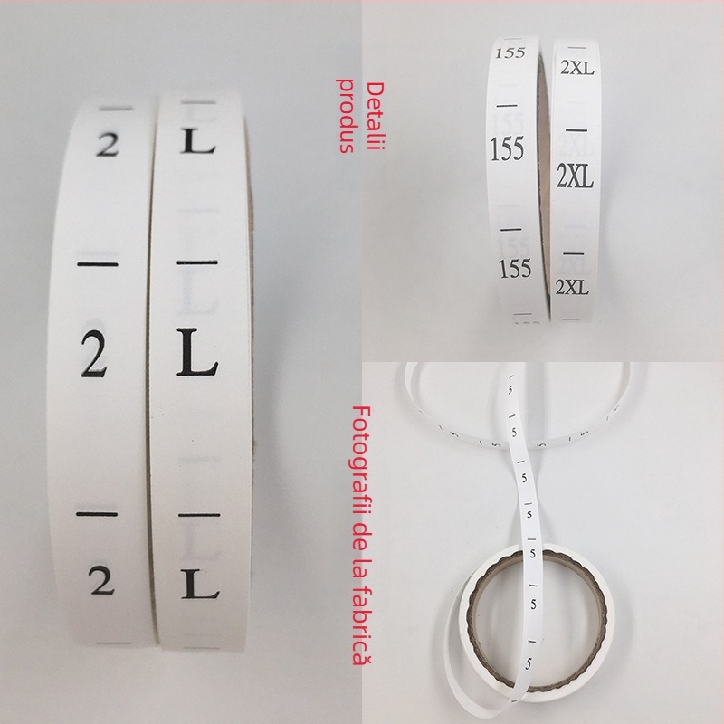 Etichetă de mărime pentru haine de copii — etichetă din hârtie și material textil, etichetă cu cod de spălare, etichetă universală pentru haine, etichetă cu număr de identificare digital, en-gros