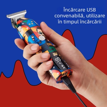 Lico aparat de tuns păr USB, reîncărcabil, cu lamă din oțel inoxidabil, cap detașabil lavabil