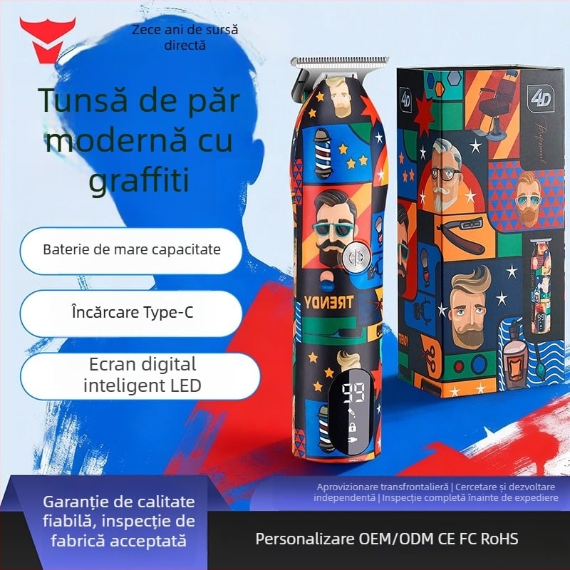 Lico aparat de tuns păr USB, reîncărcabil, cu lamă din oțel inoxidabil, cap detașabil lavabil