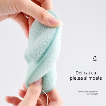 Marion Ou de frumusețe: burete de curățare facial din PU hidrofil, în formă de picătură, cu mănușă și șnur