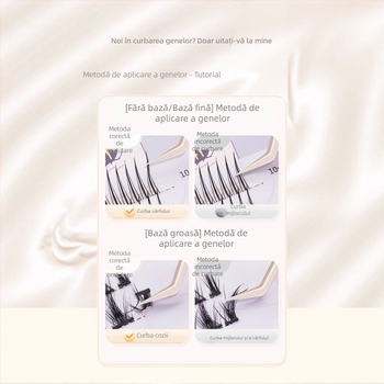 Clește pentru gene false, formă de 7, cu clip auriu în formă de pană – instrument pentru extensii gene pentru începători