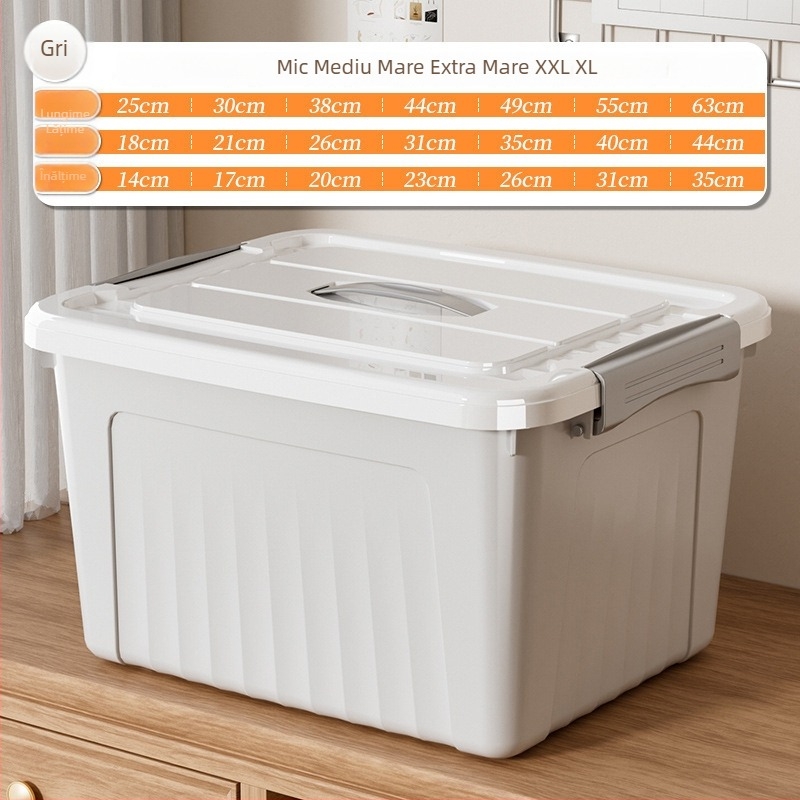 Cutie transparentă de depozitare pentru haine și jucării, capacitate mare, cu roți, din plastic PP