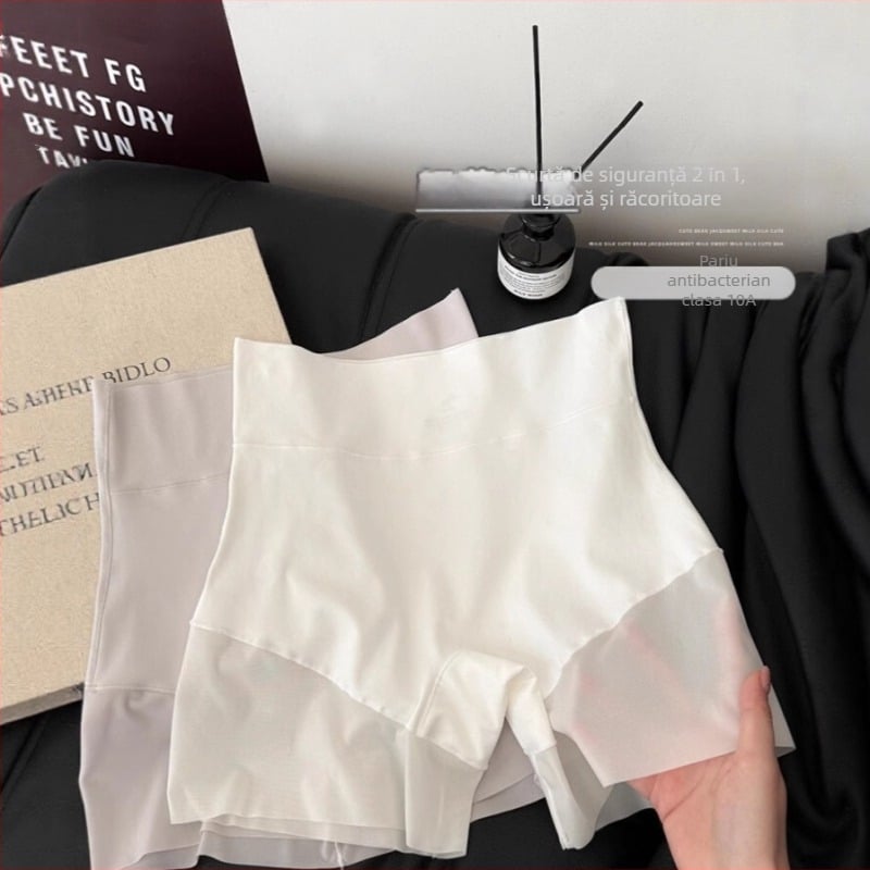 Șorturi de siguranță pentru femei, talie înaltă, două în unu: control al abdomenului și ridicare a șoldurilor, antibacteriale, leggings subțiri de vară din nailon