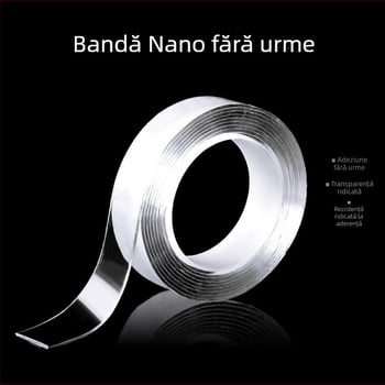 Bandă nano cu ventuze reutilizabile, plăci antiderapante, bandă acrilică dublu adezivă, fără cuie, fără urme