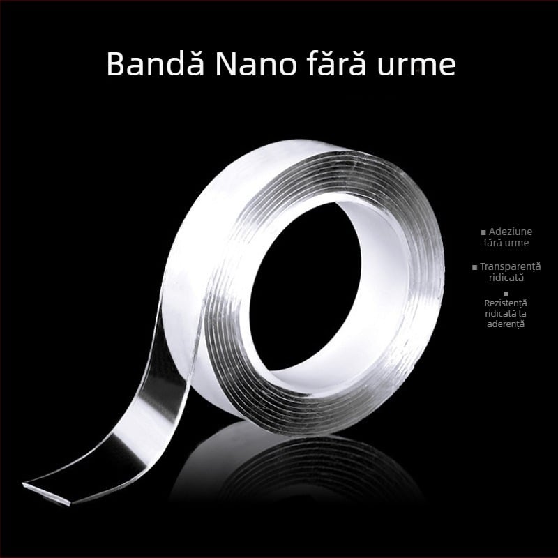 Bandă nano cu ventuze reutilizabile, plăci antiderapante, bandă acrilică dublu adezivă, fără cuie, fără urme