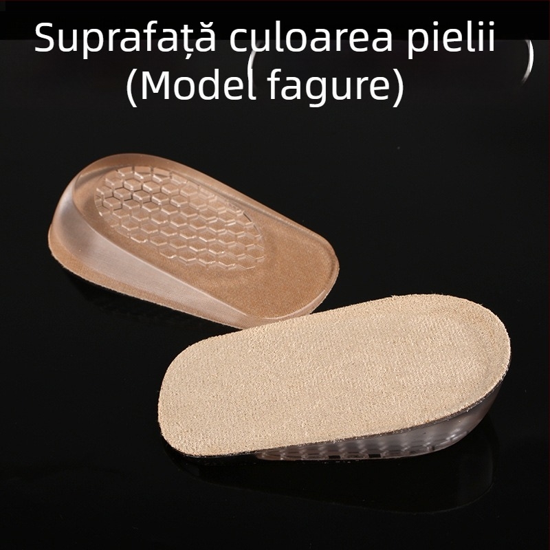 Talpă din silicon pentru creșterea înălțimii, pernă jumătate, invizibilă, unisex, pentru pantofi și botine