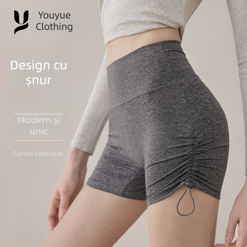 Șorturi sport pentru femei, lungime 3/4, din poliester respirabil, pentru vară, fitness, ciclism, pilates și yoga