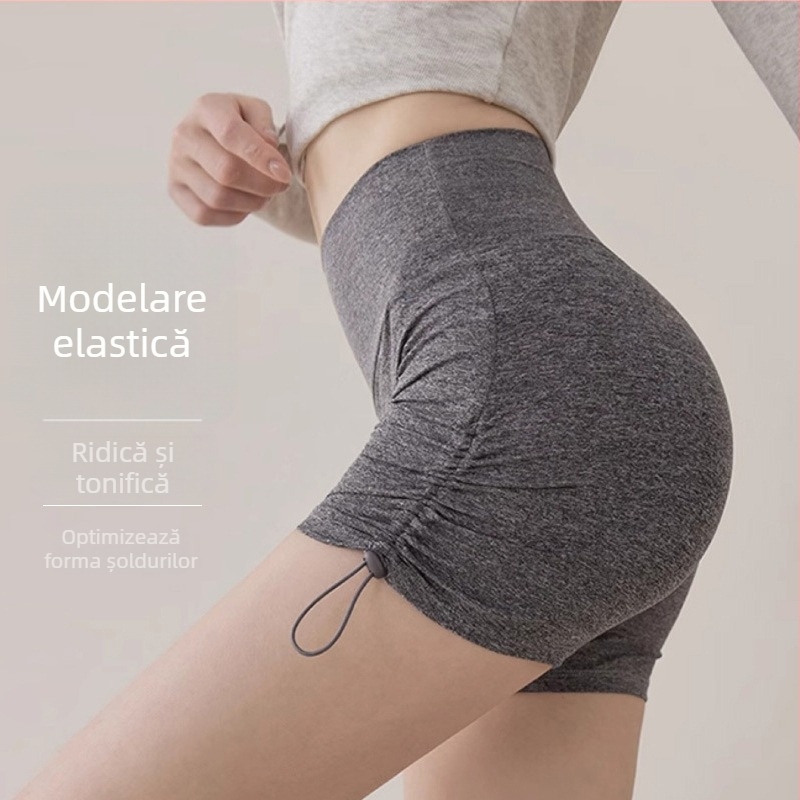 Șorturi sport pentru femei, lungime 3/4, din poliester respirabil, pentru vară, fitness, ciclism, pilates și yoga