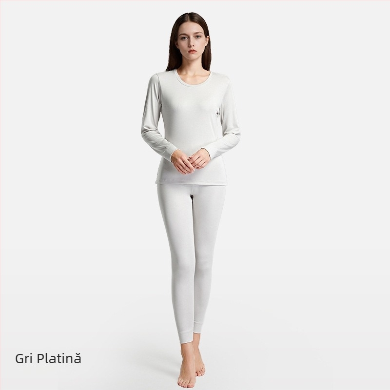 Set subțire de lenjerie termică din modal Lenzing pentru toamnă–iarna, antibacterian, plăcut pielii, bază (top și pantaloni)