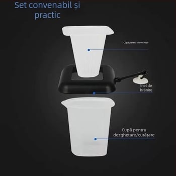 Cupă de hrănire din plastic pentru acvariu, cu pâlnie, pentru hrănire cu viermi de sânge congelați, nematode și Artemia