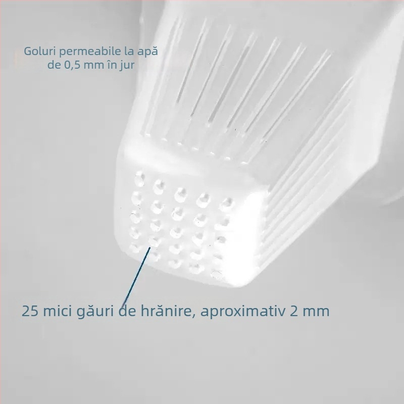 Cupă de hrănire din plastic pentru acvariu, cu pâlnie, pentru hrănire cu viermi de sânge congelați, nematode și Artemia