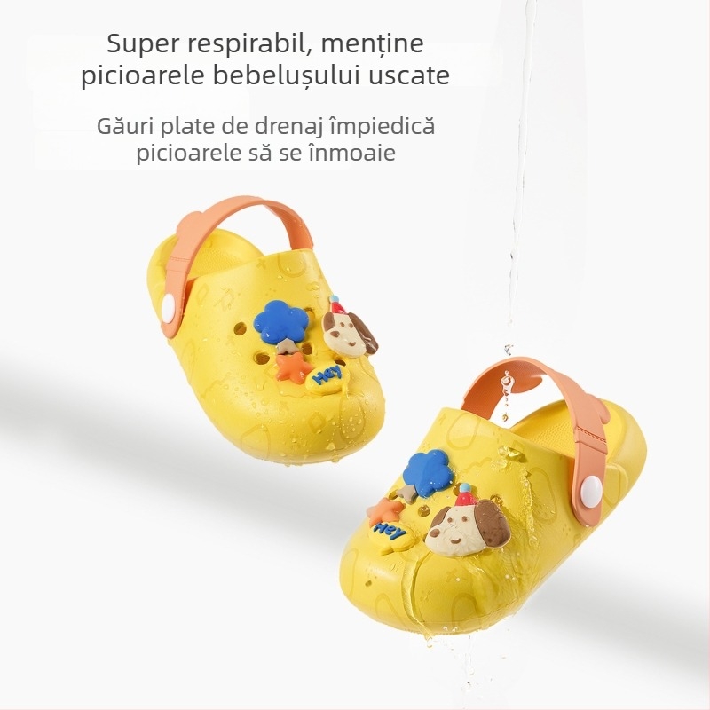 Nidobear 25 Sandale pentru copii cu perforații, talpă moale antiderapant, pentru primăvară-vară, pentru purtare în interior și exterior, băieți și fete