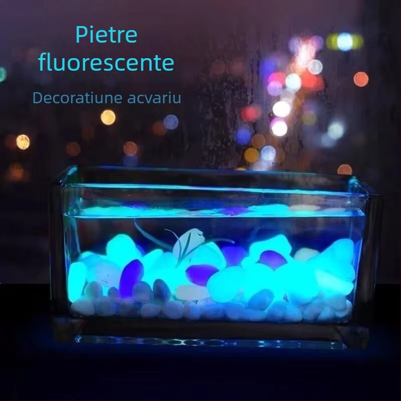Pietre colorate luminoase pentru acvariu – decor pentru țestoase și pești