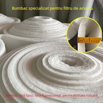 Filtru din bumbac alb, fără adeziv, pentru acvariu; filtrare cu densitate înaltă pentru acvarii mari și bazine cu pești