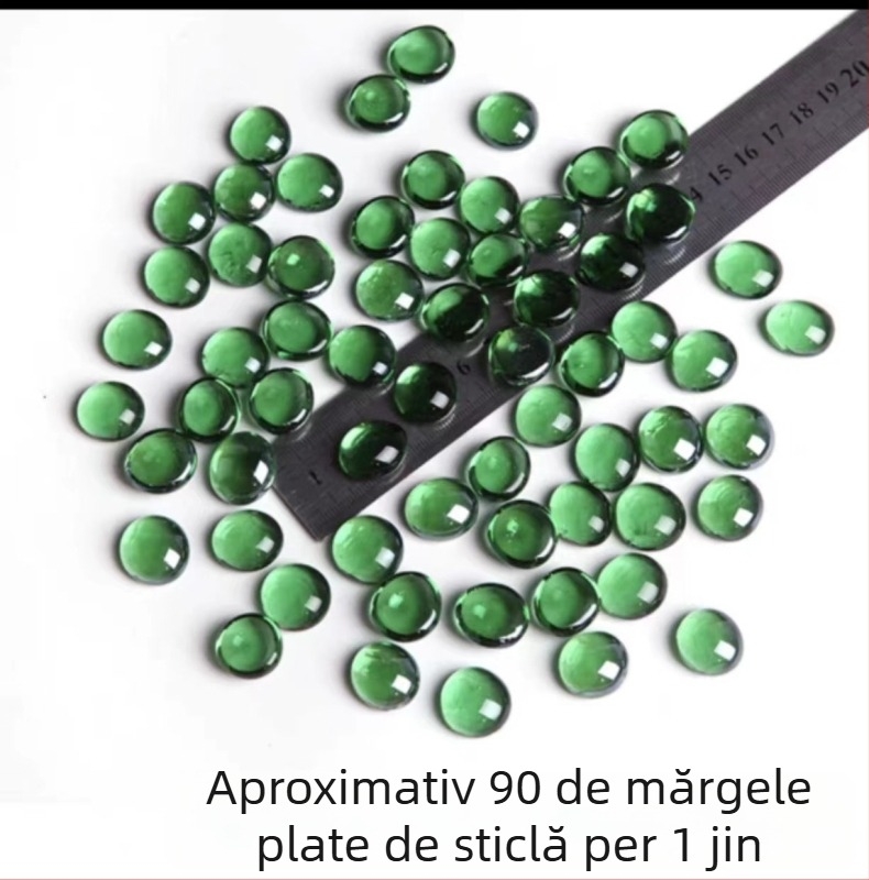 Pietre mici colorate cu mărgele plate din sticlă transparente pentru decor în acvariu și aquascaping