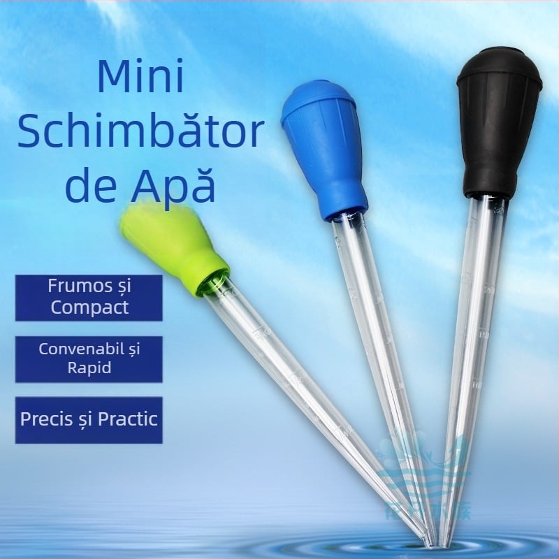Sistem mini de schimb de apă pentru acvariu cu țeavă de aspirație — unealtă manuală de curățare și hrănire