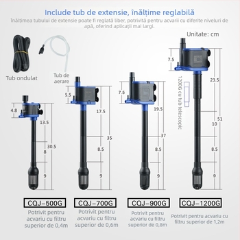 Sensen pompă submersibilă pentru acvariu 3 în 1, cu filtrare și aerare