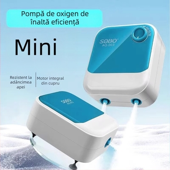 Oxigenator pentru acvariu, pompă de oxigen compactă, foarte silențioasă pentru uz casnic