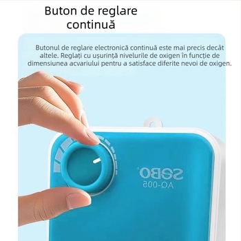 Oxigenator pentru acvariu, pompă de oxigen compactă, foarte silențioasă pentru uz casnic