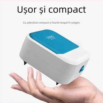 Oxigenator pentru acvariu, pompă de oxigen compactă, foarte silențioasă pentru uz casnic