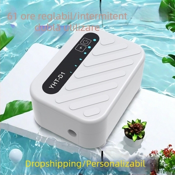 Pompă de oxigen pentru acvariu, oxigenator, silențioasă, compactă, reîncărcabilă, cu utilizare duală