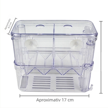 Cutie izolatoare acrilică pentru acvariu, destinată reproducției guppyilor — incubator pneumatic pentru fertilizare și cameră de creștere pentru puieți