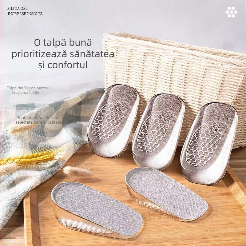 Talpă de creștere a înălțimii din silicon cu pernă pentru călcâi – semi-pod, antiuzură, amortizare