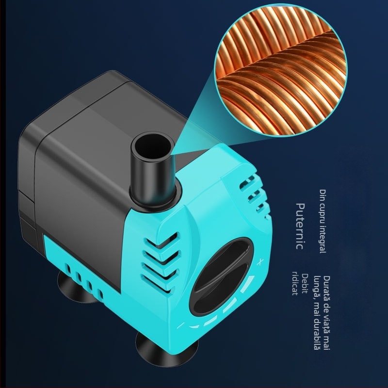 Pompă submersibilă pentru acvariu, filtru silențios pentru circulație și schimburi de apă mici