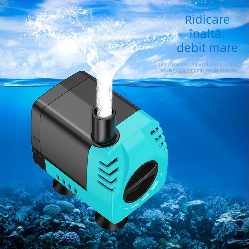 Pompă submersibilă pentru acvariu, filtru silențios pentru circulație și schimburi de apă mici