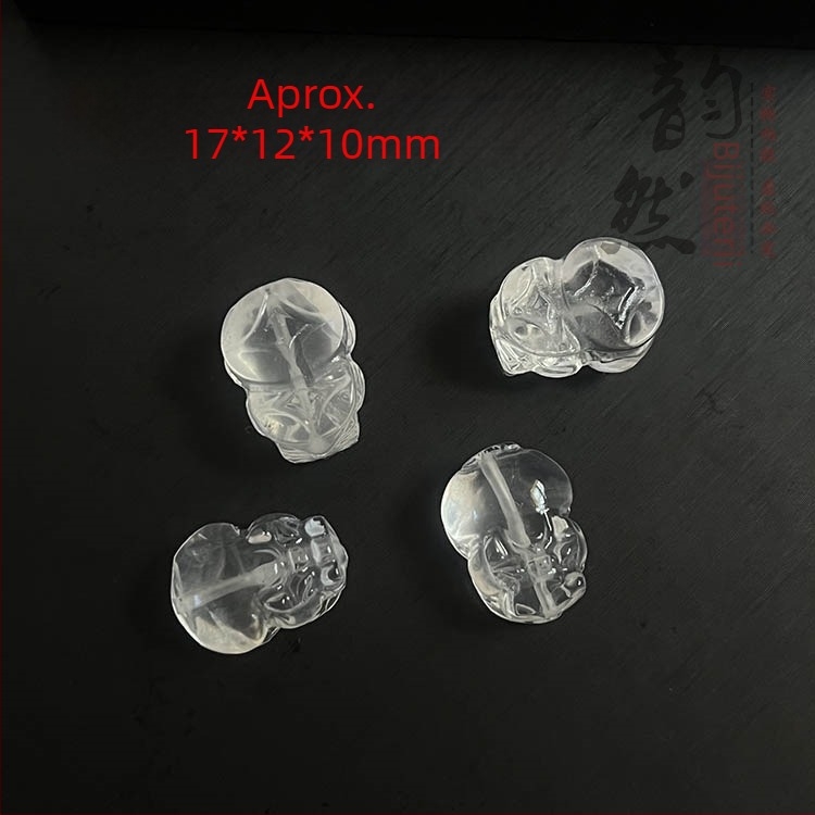 Mărgele din cristal alb natural cu motiv meandr pentru brățară DIY și colier — motif Pixiu, lotus, o singură mărgea