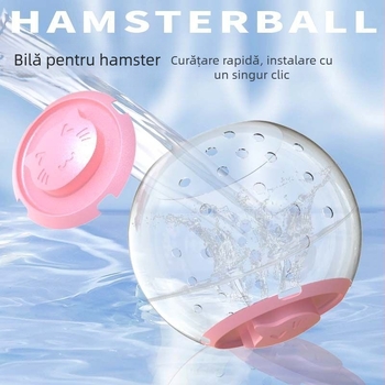 Set pentru hamster: minge de alergat și roată, accesorii de decor și cușcă portabilă