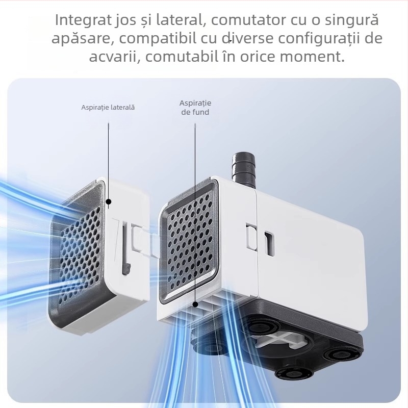 Pompa submersibilă pentru acvariu, ultra-quiet, cu aspirație din partea de jos și lateral, circulație și filtrare a apei, pompă pentru schimb de apă