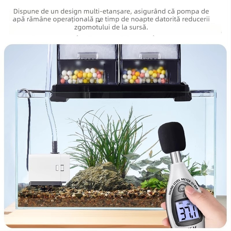 Pompa submersibilă pentru acvariu, ultra-quiet, cu aspirație din partea de jos și lateral, circulație și filtrare a apei, pompă pentru schimb de apă