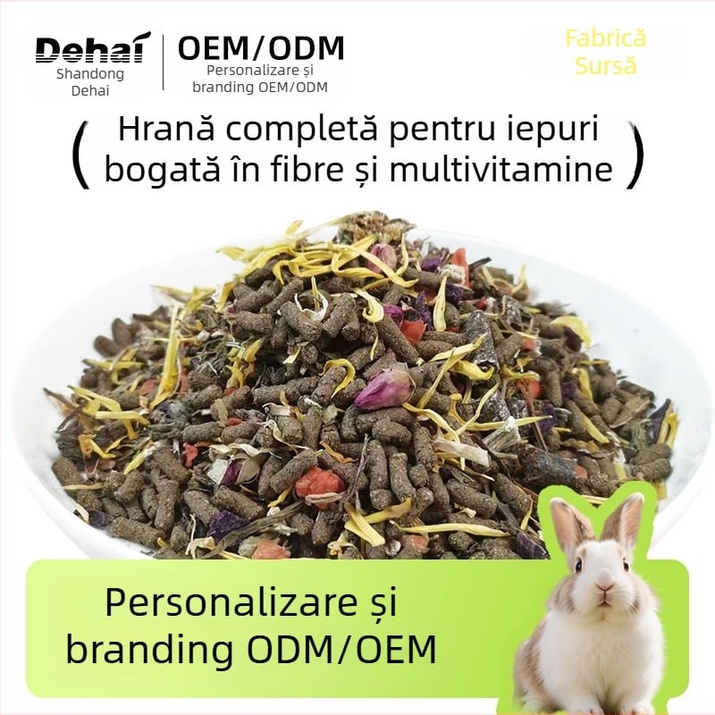 Meizifang Hrană uscată pentru iepuri, cu fibre înalte, pentru iepuri cu urechi lungi, adulți și tineri, 200 g