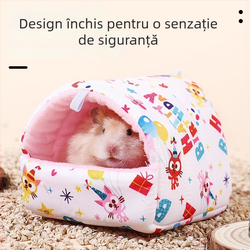 Cuib de iarnă pentru hamster, hamac pentru animale de companie mici și saltea universală patru anotimpuri