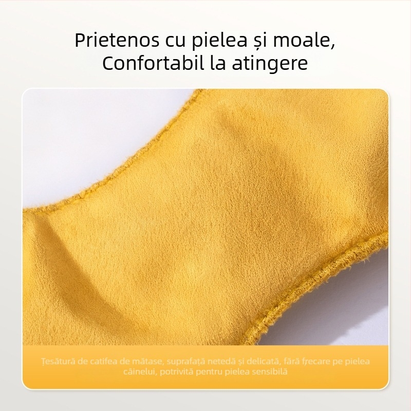 Ham de piept pentru câini, velur catifelat, culoare solidă, versatil, reglabil, cu lesă, pentru câini de talie mică
