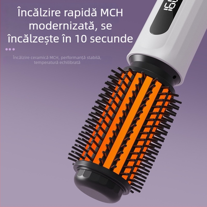 Ondulator fără fir și pieptene de netezire pentru păr, delicat cu părul, portabil, dual-use – netezire și bucle, încălzire ceramică turmalină