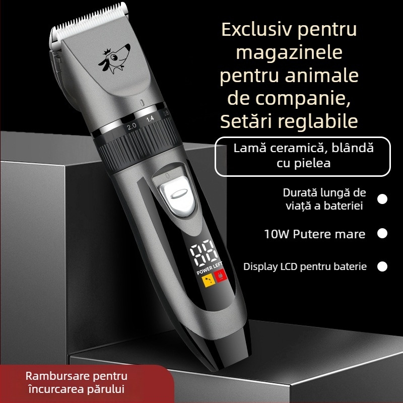 Aparat de tuns pentru câini, clipper profesional pentru rase mari, puternic și silențios