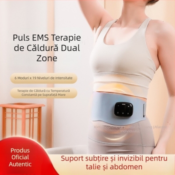 Centură de masaj încălzitoare, reîncărcabilă, cu terapie magnetică pentru talie și abdomen – compresie termică, terapie pulsată, portabilă